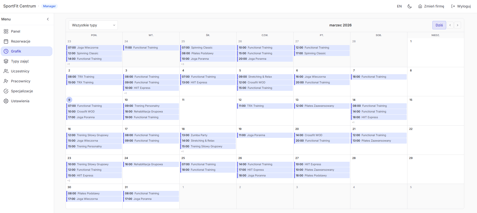 Bookium - Kalendarz i grafik